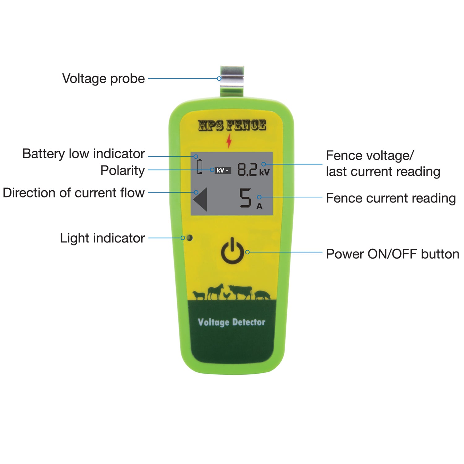Digital Electric Fence Tester Fault Finder Scout LCD Display