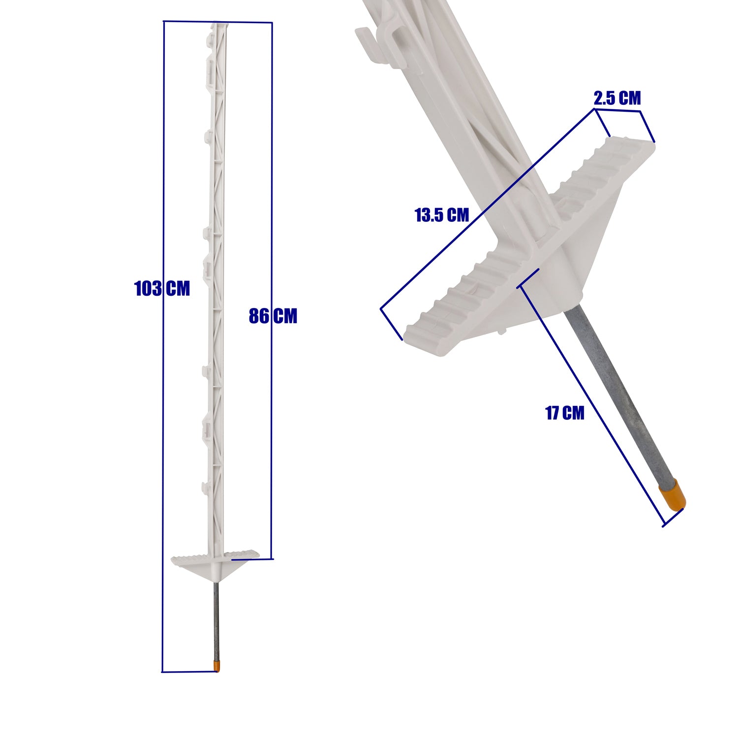20 WIRE STRIP GRAZE POLY TREAD IN POSTS TAPE ELECTRIC FENCE POST FENCING