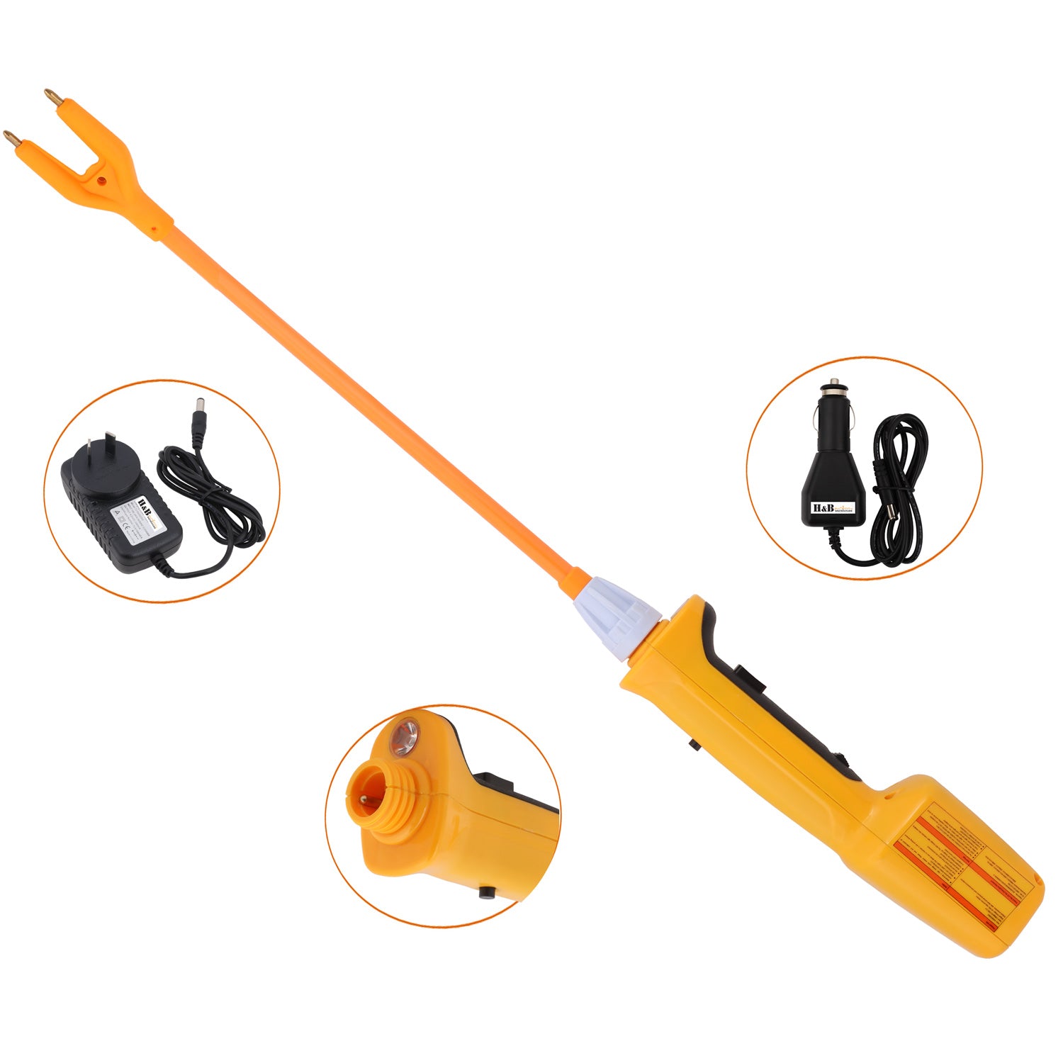 Powerful Rechargeable Stock prod Cattle prodder Flexi Shaft Led Torch