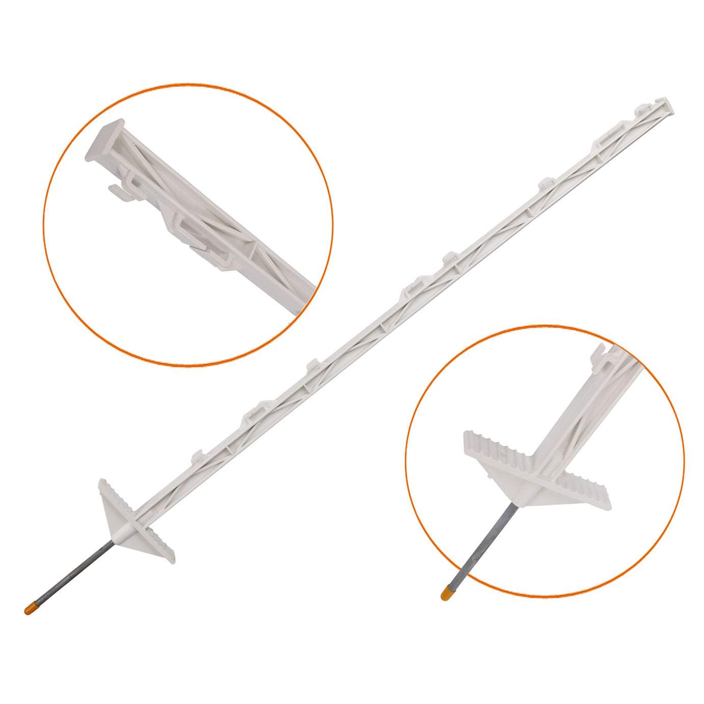 20 WIRE STRIP GRAZE POLY TREAD IN POSTS TAPE ELECTRIC FENCE POST FENCING